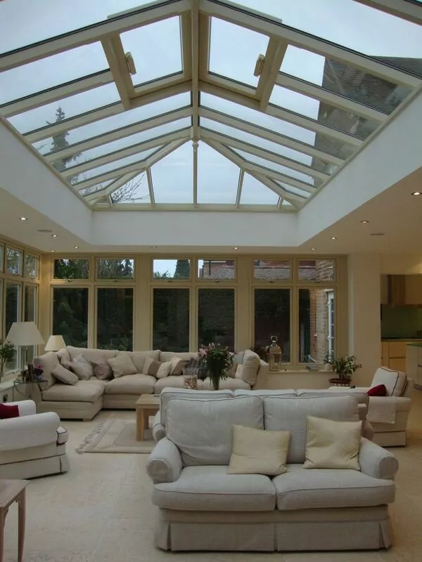 Interior of conservatory showing roof